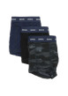 Thumbnail Lot de 3 boxers en coton marine et noir unis avec un imprimé camouflage - Image 3