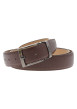 Thumbnail Ceinture en cuir marron unie avec boucle à ardillon brillante - Image 2