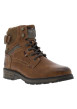 Thumbnail Bottines brunes à talon décroché bas avec un zip et des lacets ronds - Image 3