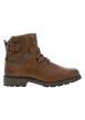 Thumbnail Bottines brunes à talon décroché bas avec un zip et des lacets ronds