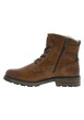 Thumbnail Bottines brunes à talon décroché bas avec un zip et des lacets ronds - Image 2