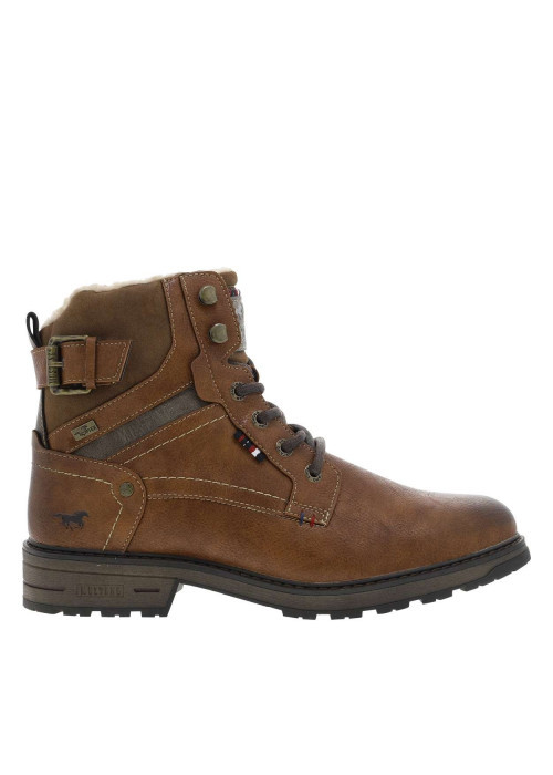 Bottines brunes à talon décroché bas avec un zip et des lacets ronds - Image 2