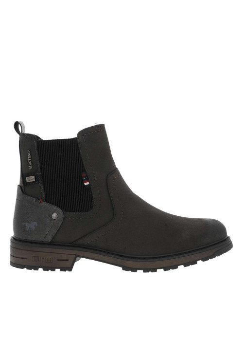 Boots charbon à talon décroché bas avec un zip et un soufflet élastiqué