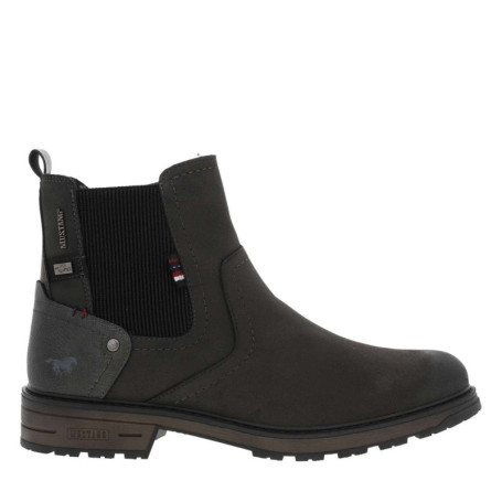 Boots charbon à talon décroché bas avec un zip...