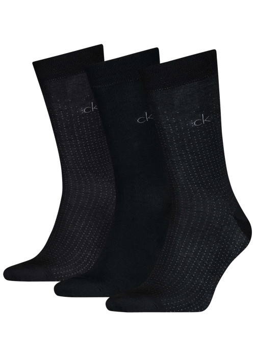Lot de 3 paires de chaussettes hautes en coton mélangé noires unies