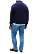 Thumbnail Gilet grande taille en coton marine uni avec une fermeture zippée - Image 4