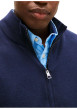 Thumbnail Gilet grande taille en coton marine uni avec une fermeture zippée - Image 5