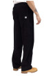 Thumbnail Pantalon jogging en coton noir uni en velours avec une coupe ample - Image 2