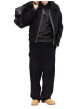 Thumbnail Pantalon jogging en coton noir uni en velours avec une coupe ample - Image 3