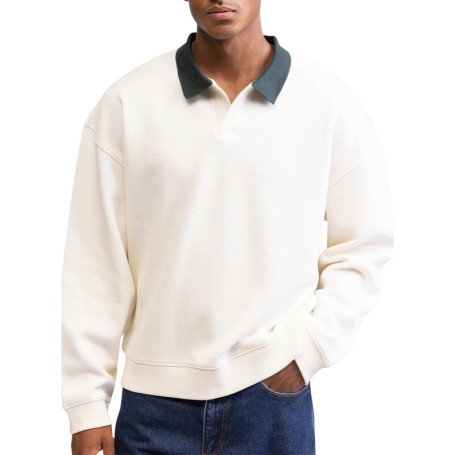 Sweat écru maille en piquée avec une coupe...