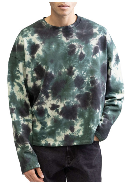 Sweat en coton sapin imprimé avec une coupe ample et un col rond