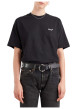 Thumbnail T-shirt noir en coton uni coupe régular avec un col rond - Image 3