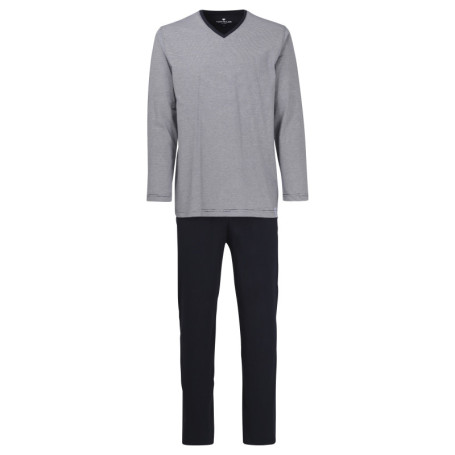 Pyjama Long en coton marine rayé coupe droite...