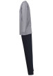 Thumbnail Pyjama Long en coton marine rayé coupe droite avec un col v et des surpiqûres noires aux manches et à la taille - Image 3