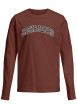 Thumbnail T-shirt en coton brique uni avec une coupe droite et un col rond