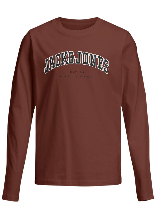T-shirt en coton brique uni avec une coupe droite et un col rond