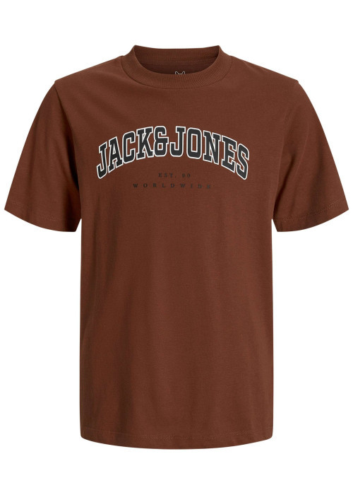 T-shirt en coton brique uni avec une coupe droite et nom iconique