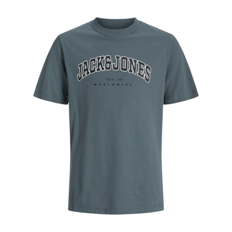 T-shirt en coton gris uni avec une coupe droite...