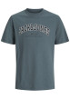 Thumbnail T-shirt en coton gris uni avec une coupe droite et un col rond