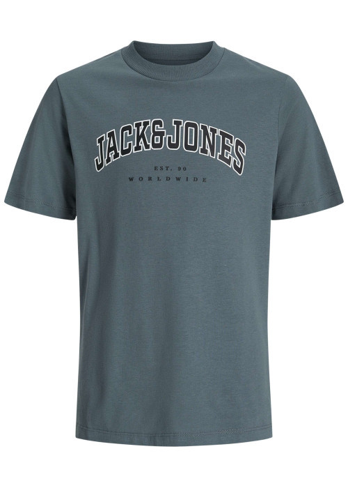 T-shirt en coton gris uni avec une coupe droite et un col rond