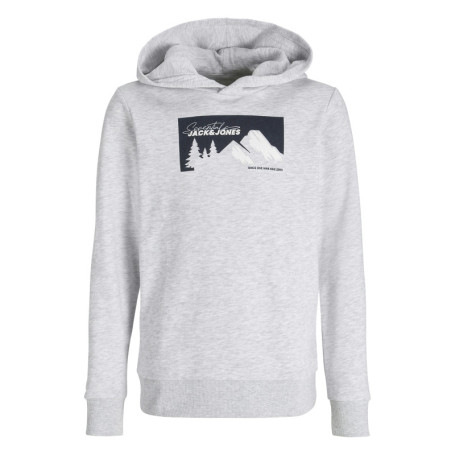 Sweat blanc imprimé avec un col à capuche et...