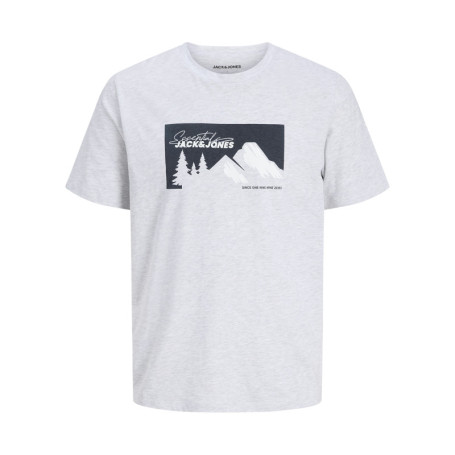 T-shirt en coton gris clair imprimé avec une...