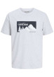 Thumbnail T-shirt en coton gris clair imprimé avec une coupe droite et un col rond