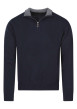 Thumbnail Pull laine cachemire marine uni coupe adjusted-fit et un col camionneur