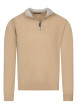 Thumbnail Pull laine cachemire taupe uni coupe adjusted-fit et à manches longues