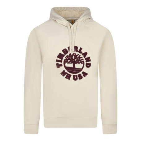 Sweat en coton écru à coupe droite avec un col...