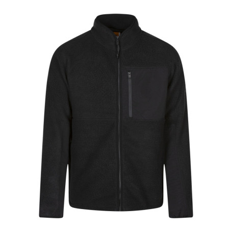 Sweat noir bi-matière à coupe droite avec un...
