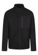 Thumbnail Sweat noir bi-matière à coupe droite avec un col montant et un zip