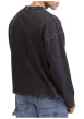 Thumbnail Pull en coton anthracite pourvu d'un col rond et de manches longues - Image 2