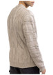 Thumbnail Pull en coton beige pourvu d'un col rond et de manches longues