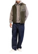 Thumbnail Gilet sans manches kaki en maille sherpa pourvu d'un col montant - Image 3