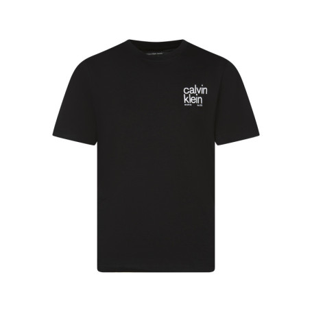 T-shirt en coton noir uni coupe ajustée col...