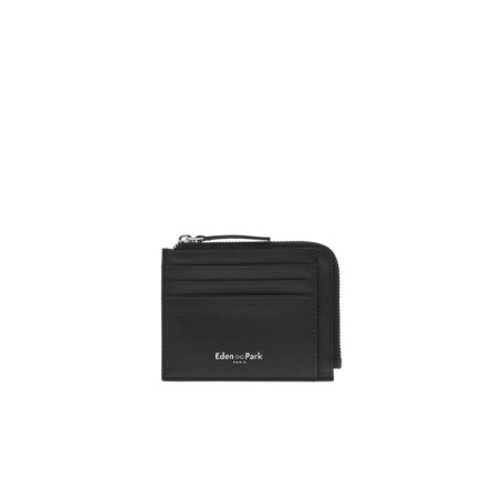 Porte-cartes en cuir noir uni made in France...