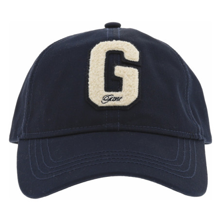 Casquette marine en coton avec logo blanc effet...