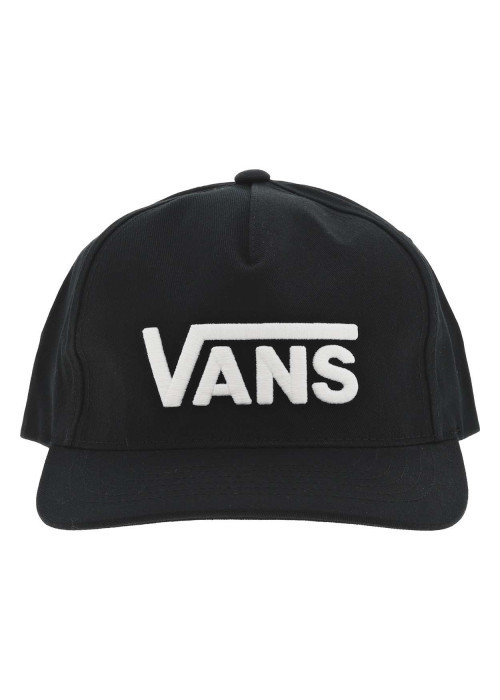 Casquette en coton noire brodée avec un logo brodé blanc sur le front