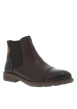 Thumbnail Boots en cuir marron à talon décroché bas avec un zip et un soufflet élastiqué - Image 4