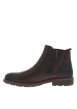 Thumbnail Boots en cuir marron à talon décroché bas avec un zip et un soufflet élastiqué - Image 3