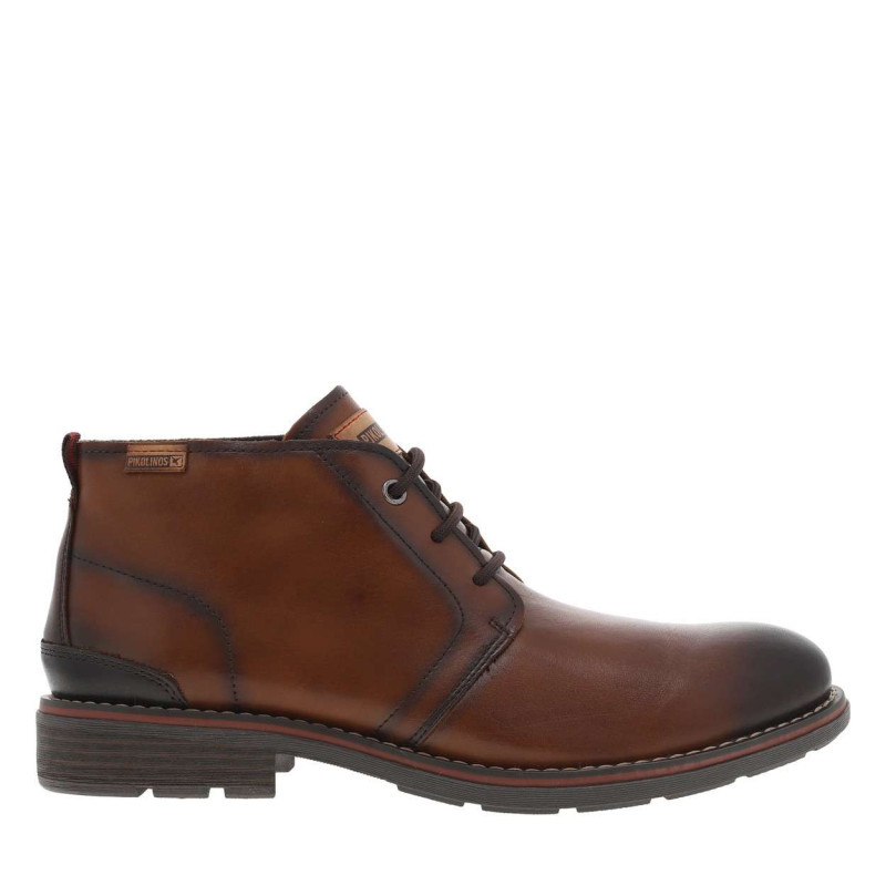 Pikolinos - Bottines En Cuir Brunes à Talon Décroché Bas Avec Des Lacets Ronds - Brunes Pikolinos - Bottines En Cuir Brunes à Talon Décroché Bas Avec Des Lacets Ronds - Brunes