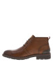 Thumbnail Bottines en cuir brunes à talon décroché bas avec des lacets ronds - Image 3