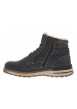 Thumbnail Bottines bleu marine à talon plat avec un zip et des lacets ronds - Image 2
