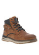 Thumbnail Sneakers bleu marine à talon plat avec des lacets et un zip latéral - Image 4