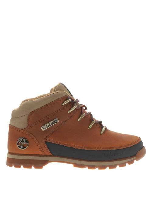 Bottines en cuir brunes à talon plat avec des lacets ronds tressés