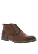 Thumbnail Bottines en cuir cognac à talon décroché bas avec des lacets ronds - Image 3