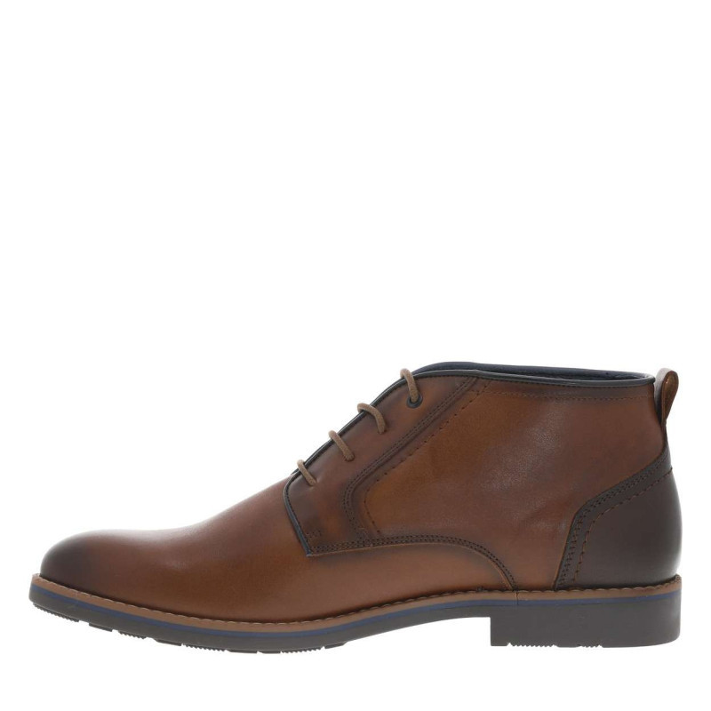 Pikolinos - Bottines En Cuir Cognac à Talon Décroché Bas Avec Des Lacets Ronds - Cognac Pikolinos - Bottines En Cuir Cognac à Talon Décroché Bas Avec Des Lacets Ronds - Cognac