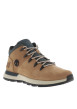 Thumbnail Bottines en cuir nubuck brunes avec un talon plat et des lacets ronds - Image 3