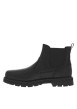 Thumbnail Boots en cuir noires avec un talon plat et des soufflets élastiqués - Image 2